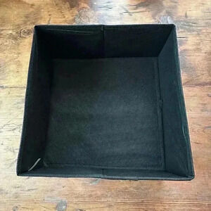 Black Canvas Square Storage Bin NEW